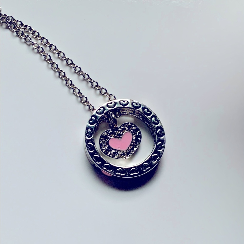 👯‍♀️ “Best Friends” Pink Heart 🩷 Necklace & Removable Ring Set by Cookie Lee - Picture 5 of 11